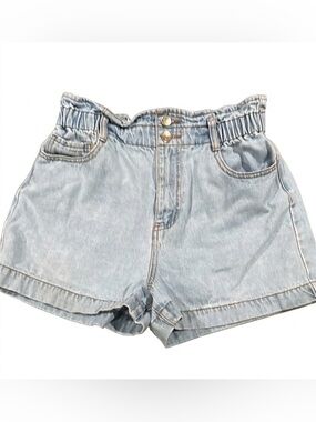FOREVER 21 Light Wash Paperbag Waist Denim Shorts Size Medium 90s